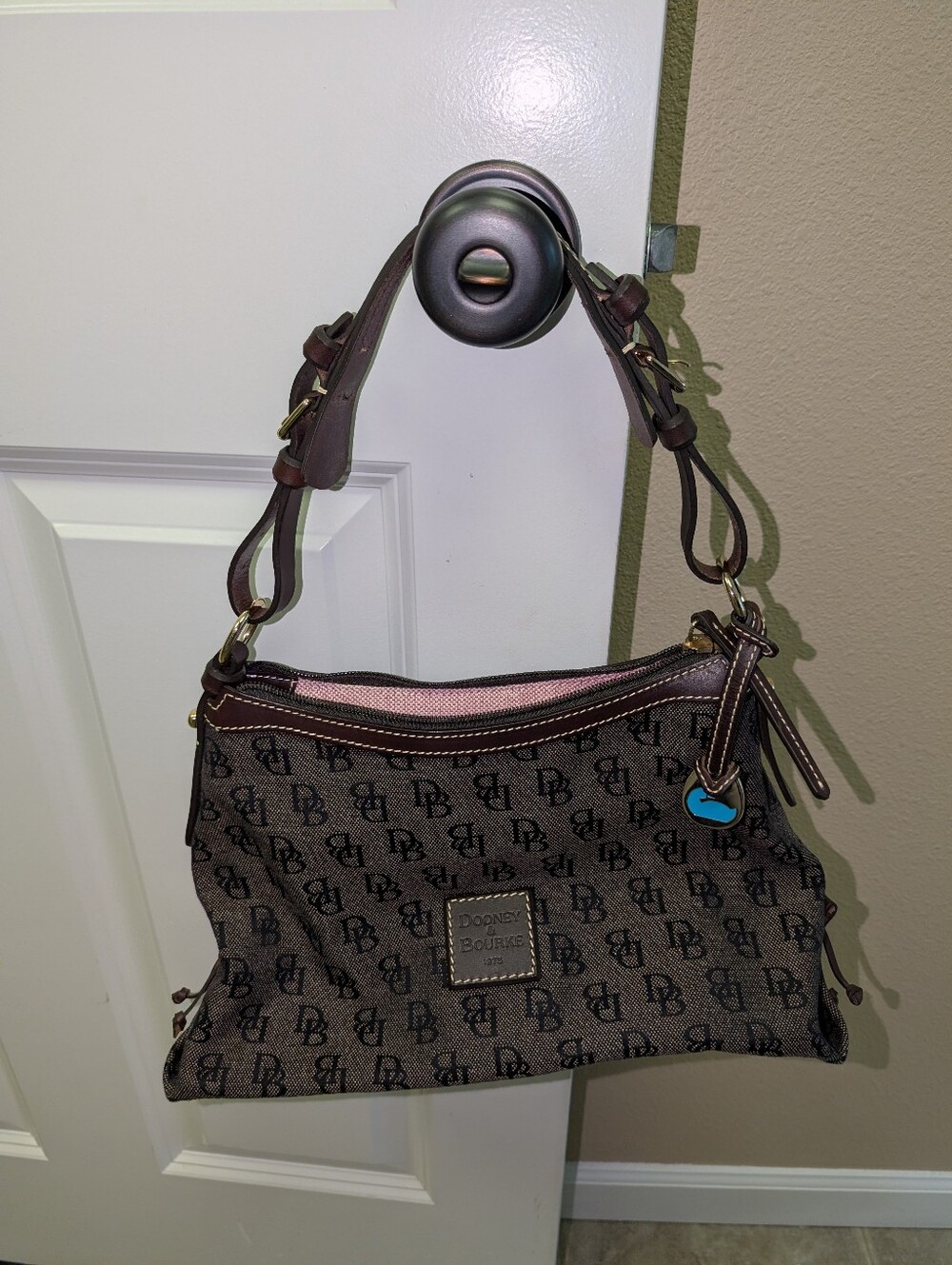 Dooney and Bourke brown monogram shoulder bag